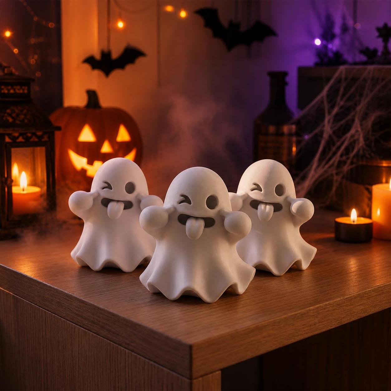 3D Printing Ghosting - Playful Halloween Ghost Figurines Mischievous Fun