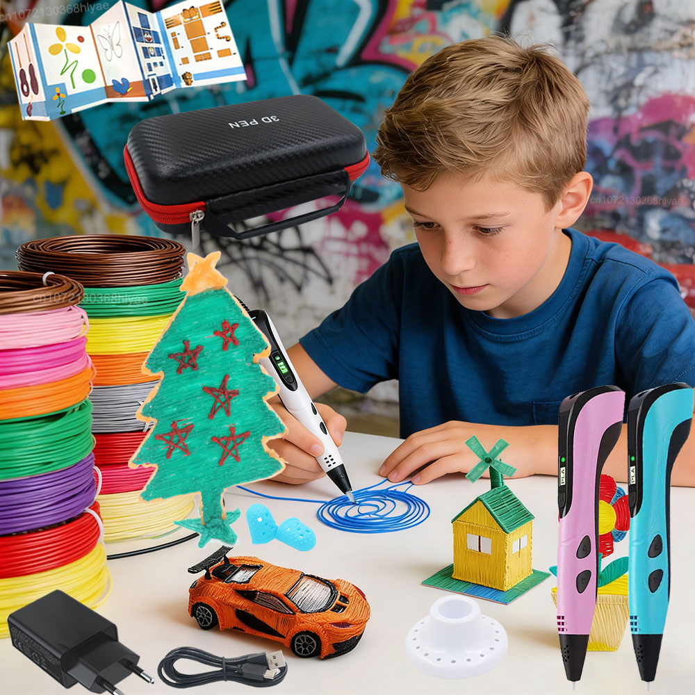 Carbon Fiber Filament - Children's 3D Printing Pen with LED