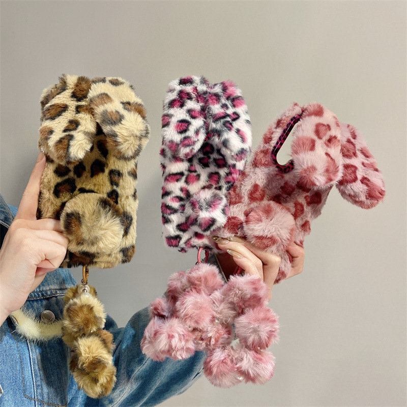 3D Printing Case - Luxury 3D Leopard Print Rabbit Plush