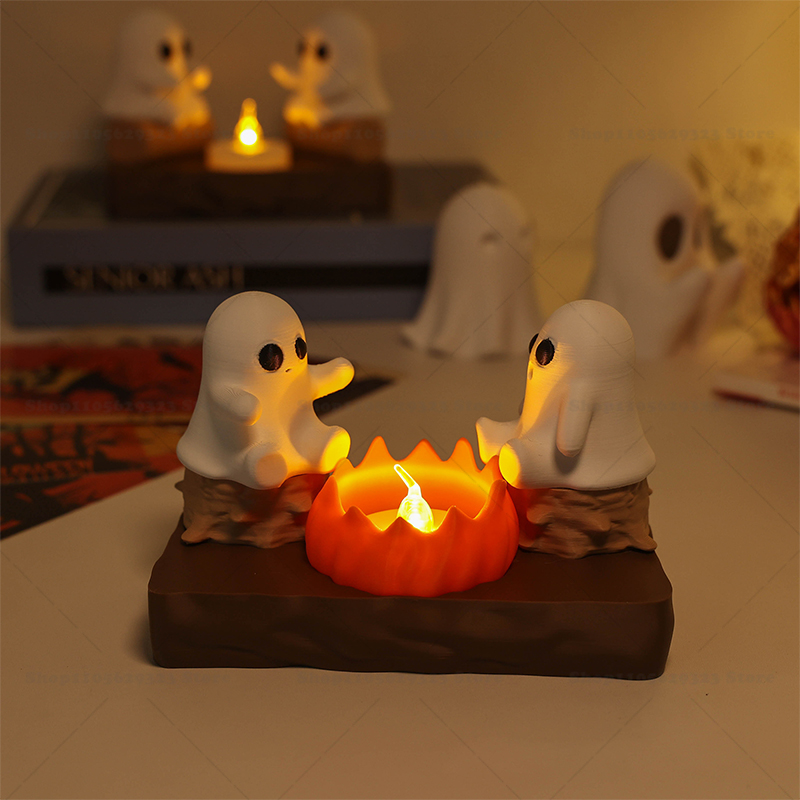 3D Printing Ghosting - 3D Printed Ghost Campfire Tealight Holder,Halloween