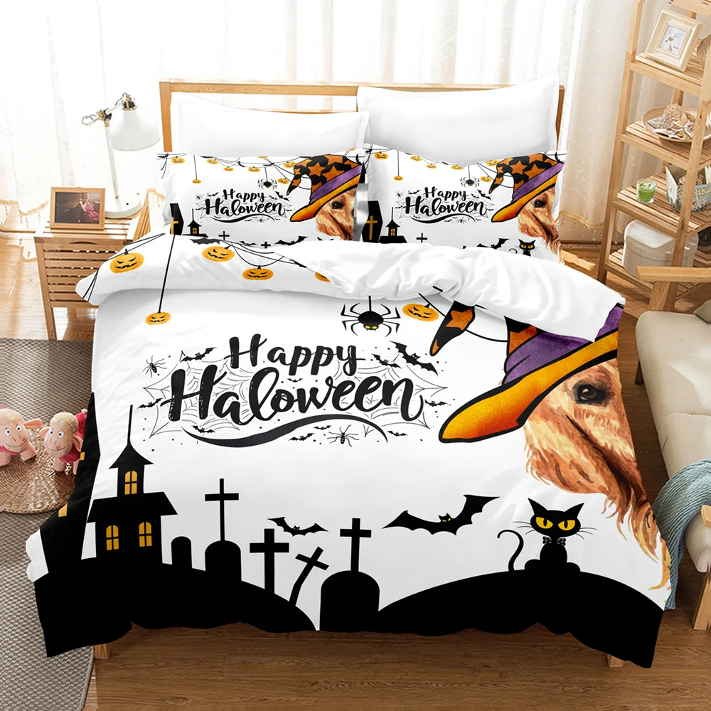 Happy Halloween Bedding Set 3D - 3D Printing Ghosting 评论和价格
