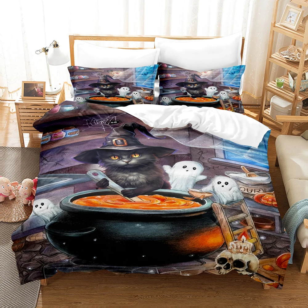 Happy Halloween Bedding Set 3D - 3D Printing Ghosting 评论和价格