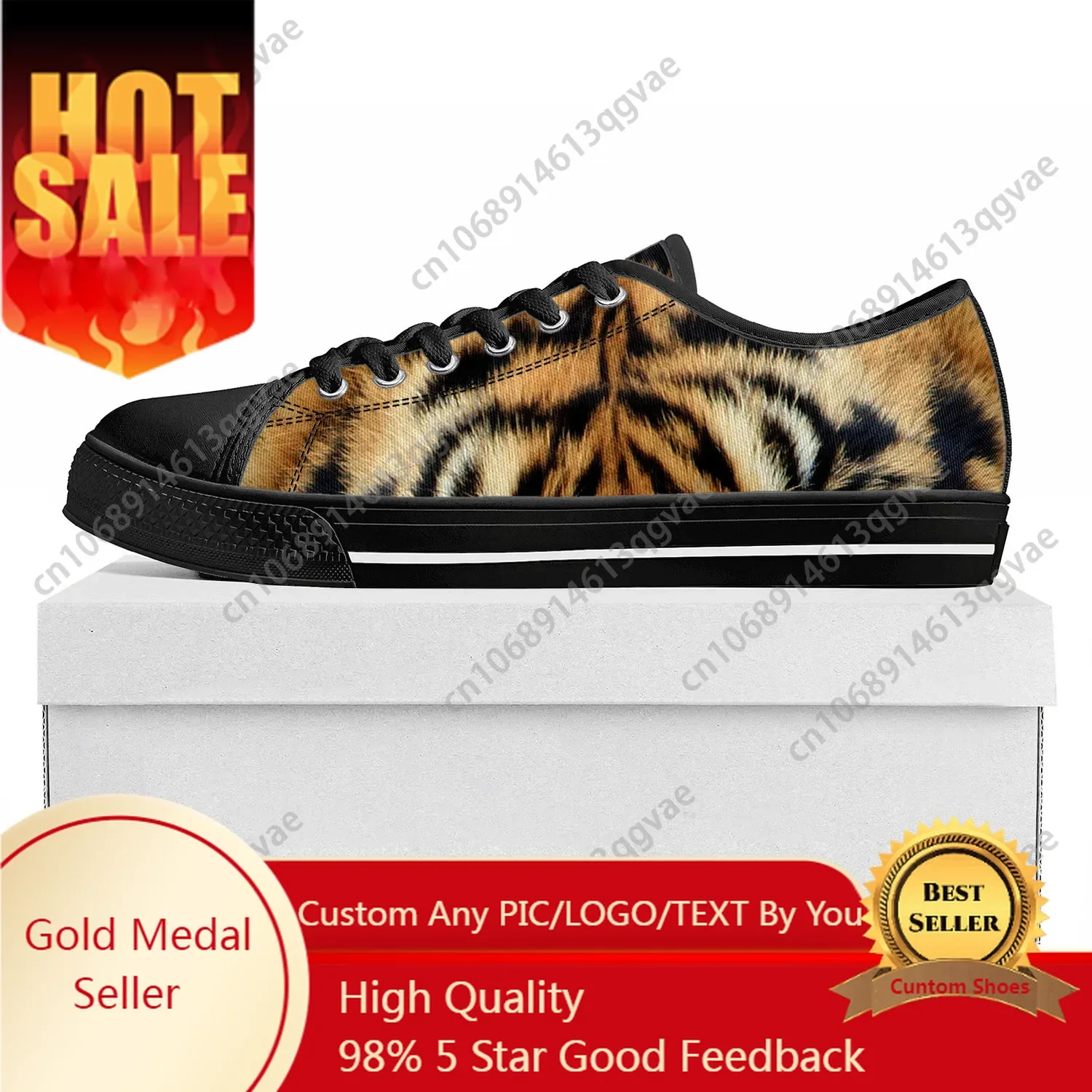 Tiger Stripe 3D Print Low Top  - 3D Printing Quality 评论和价格